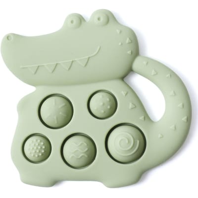 Siliconen Baby Speelgoed Dinosaurus Fidget Speelgoed Baby 0-12 Maanden Tandjes Speelgoed Sensorisch Speelgoed Siliconen Handbel Siliconen Bijtring Speelgoed groen