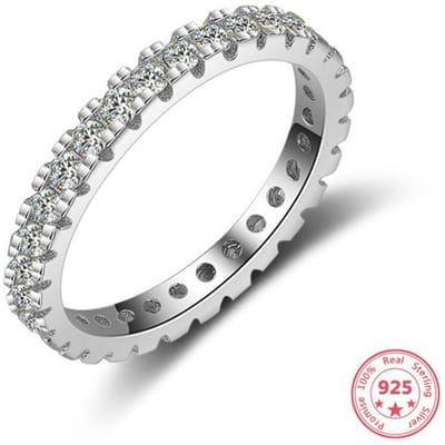 925 Sterling Zilver Echte Natuurlijke 1 Karaat Diamanten Ring Trouwring Voor Vrouwelijke Fijne Edelsteen Bizuteria Zilver 925 Sieraden Ringen 9 white