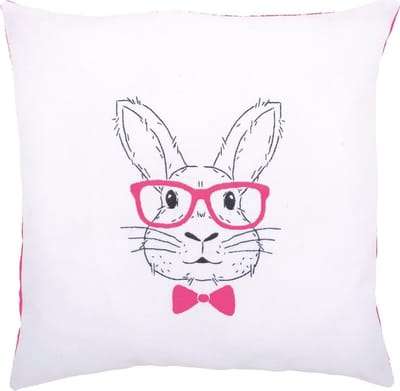 Borduurkussen kit Konijn met roze bril - Vervaco - PN-0155964