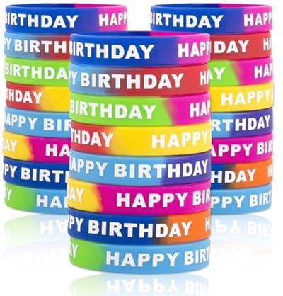 Dailygoods- Polsbandjes Happy Birthday - Lichtgewicht - Siliconen