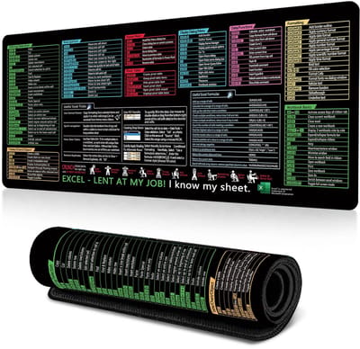 Grote Muismat - Gaming muismat - Excel Muismat - Muismat met Sneltoetsen - voor Kantoorcomputers - 60×30 cm