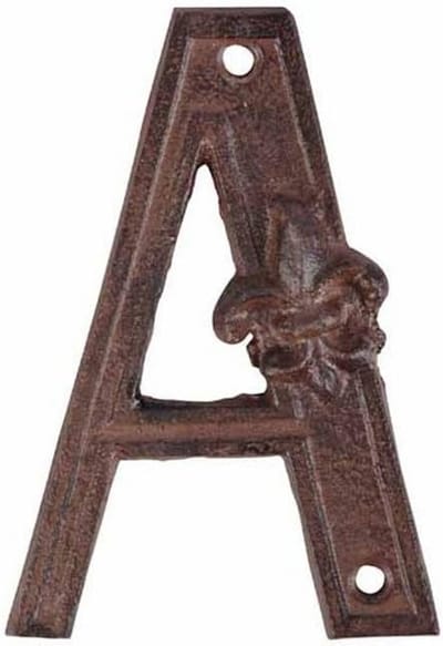 Huisnummer Letter A - Zwart Metalen Deurcijfer voor Buiten