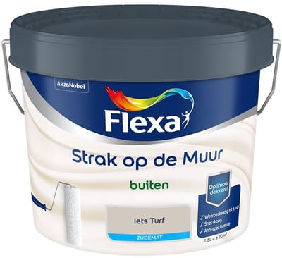 Flexa - Strak Op De Muur Buiten Zijdemat - Iets Turf - Mengverf - 2,5 L
