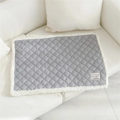 Dubbelzijdige Huisdiermat Alle Seizoenen Hondenbed Matras Zacht Fleece Warmhouden Kleine Honden Sofa Kussen Kat Slaapmat Huisdieren Deken 60x40cm gray
