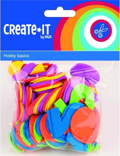 Hobby foam cijfers - multi kleuren - 100x - 3 cm - schuimrubber - DIY knutsel cijfers