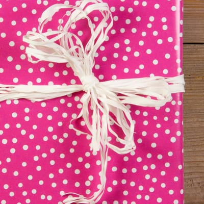 Baby Inpakpapier Stipjes Fuchsia Turquoise – 30 cm × 200 m – 80 g/m² G