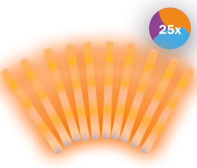 Fjesta© LED foam sticks - Glow In The Dark - Lichtstaaf - 25 Stuks - Oranje