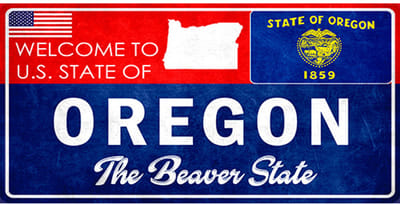 Signs-USA - Souvenir Kentekenplaat - metaal - Oregon - 15 x 30 cm