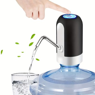 Pompe à bouteille d'eau 1 pièce, pompe à bouteille d'eau électrique, pompe à eau potable automatique rechargeable par USB pour bouteilles universelles de 3 à 5 gallons noir