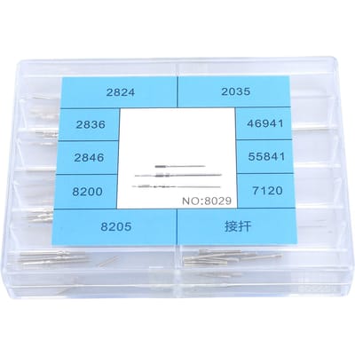 54 stuks 9 maten Horloge Opwindstift Accessoire Reparatiegereedschap Roestvrij Staal Horloge Opwindstift voor 2846 white