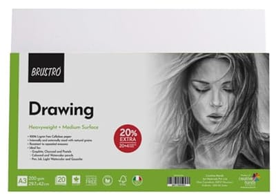 Tekenpapier A3 200 g/m², pak van 20 + 4 gratis vellen
