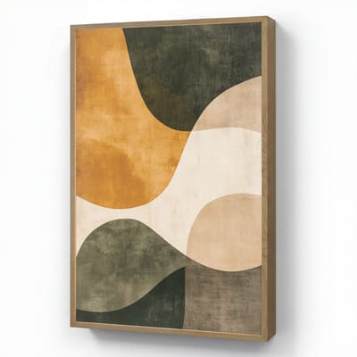 Wandlamp 60x90 cm - Oplaadbaar - Vormen - Okergeel - Abstract - Wandlampen binnen woonkamer - Slaapkamer lamp - Decoratieve nachtlamp - Vloerlamp draadloos