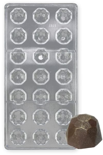 Dailygoods- Chocoladevorm Transparant - Chocoladevormen/mallen - Polycarbonaat - 21 Gaten - Temperatuurbestendig - Voedselveilig - Bonbonvorm