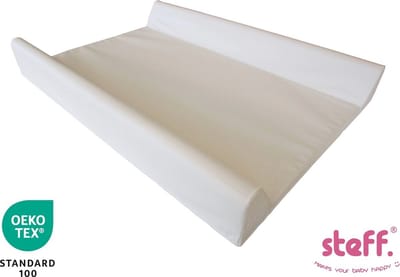 stefano fashion - aankleedkussen met boord - met opstaande randen 70x50 cm - wit - kwaliteitslabel OEKO-TEX standard 100