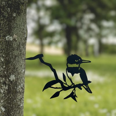 Birdzone - Metalbird - Ijsvogel - Tuindecoratie - metalen vogels - metal bird - Vogeldecoratie - 22 x 31 cm - Metalen Vogels Tuindecoratie - Boomdecoratie