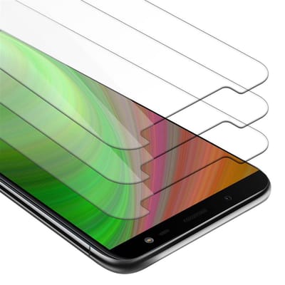 Cadorabo 3x Screenprotector geschikt voor Samsung Galaxy J6 2018 - Beschermende Pantser Film in KRISTALHELDER - Getemperd (Tempered) Display beschermend glas in 9H hardheid met 3D Touch