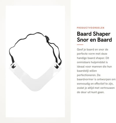 Dailygoods- Baard Shaper - Verstelbare Hoofdband - Baard Mal - Snor Rand Scheer Sjabloon - Haarlijn Stencil - Kunststof 3,6 x 14 cm - Baardvormer