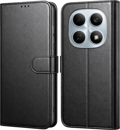 Hoesje Portemonnee geschikt voor Xiaomi Redmi Note 15 4G / Xiaomi Redmi Note 15 5G Zwarte portemonnee met magnetische klep en kaartopslag