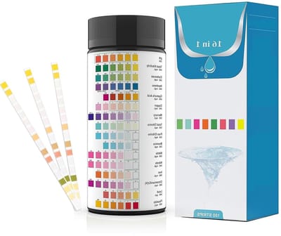 16-in-1 Water Test Strips voor Snelle pH Analyse, Chlorine, Hardheid, Lood en Kwik in Drinkwater, Zwembad, Aquarium en Spa - Resultaten binnen 60 Seconden, Betrouwbare Waterkwaliteitstest
