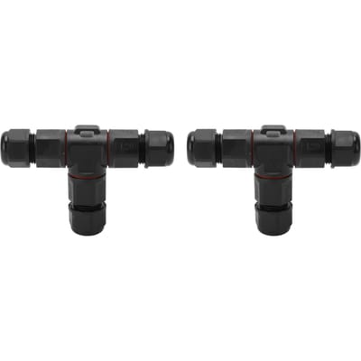 2 Pcs Connecteurs de Câble en T IP68 Étanche 2 Broches 3 Broches Adaptateur de Borne Électrique en Forme de T pour