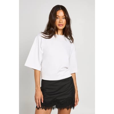 boohoo Dames Lange Crepe Skort Met Kantafwerking | Zwart | Maat: 36