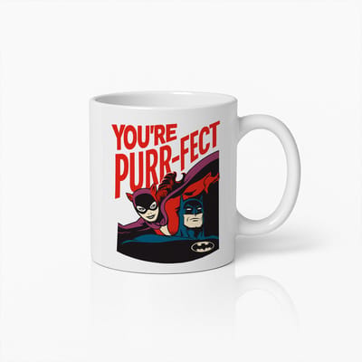 Grappige Mok 330ml – You’re Purr-fect Kat & Held Ontwerp – Leuk Cadeau voor Kattenliefhebbers, Koppels & Vrienden