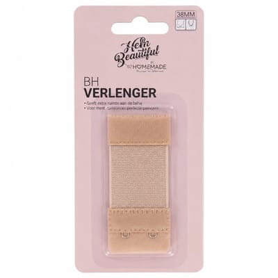 BH-verlenger - beige - Bra Extender - BH Verlenger - BHverlenger - BH Accessoires - BH verlengstuk - 38mm - 2 haakjes