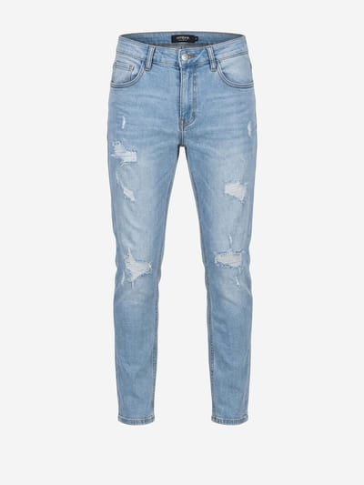 OMBRE Broek - Katoen - Rits - Effen Indigo S