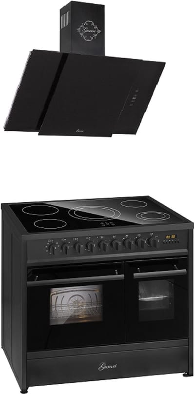 GURARI Elektrisch fornuis GCH E 912 DF BL Keramische kookplaat 90 cm+GCH S 171 90 BL PRIME Afzuigkap 90 cm