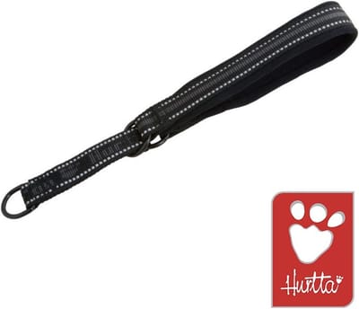 HURTTA Half Choke Halsband / Hondenhalsband - Nylon - Neopreen binnenvoering - Zwart - Reflecterend - Maximale Kopomtrek: 32 cm - Nekomtrek: 22 - 27 cm - GELIEVE ALVORENS BESTELLEN OPMETEN