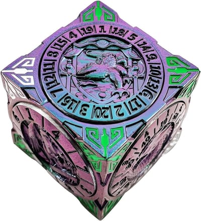 Metalen Dobbelstenen Set - RPG Dobbelstenen - Tabletop Spel - 3D Reliëf Design - 4.1 cm - Kleurverloop