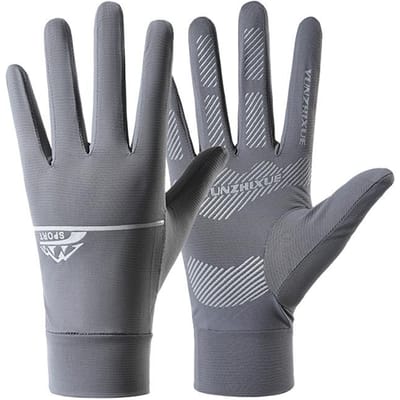 IJszijde Handschoenen Ademend Zomer Dunne Stijl UV-bestendig Ademend Antislip Buitensporten Fietsen Volle Vinger Zonbeschermingshandschoenen One size