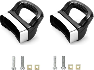 2-pack – Korte zijhandvatten voor pannen & soeppannen – Metalen vervangende handvatten voor snelkookpannen (oorvormig) – Compatibel met 1- of 2-gats stoompannen – Zwart