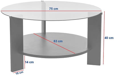 Vente-unique Salontafel van gehard glas - Licht naturel - SENIRA