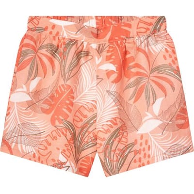 LUPILU Korte linnen kinder broek (koraal/wit/groen, 98/104)