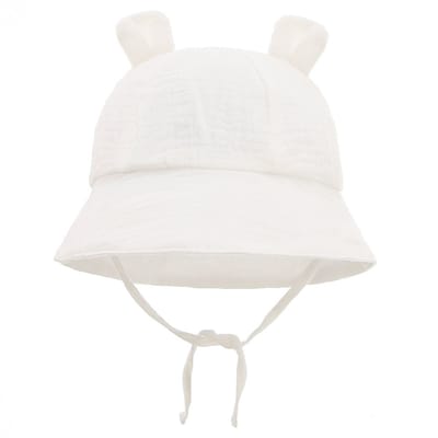 1 stuk Unisex Baby Peuter Zonnehoed Pet Vissershoed Strandhoed Kinderen Baby Meisjes Jongens Zomerhoed UV-bescherming - Wit