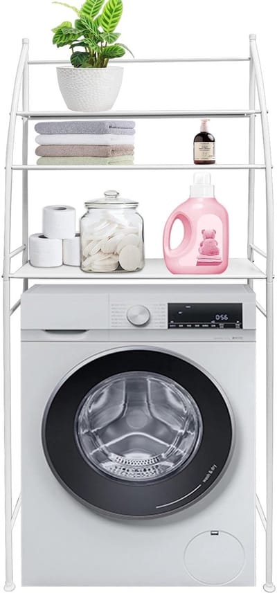 Cherrys Finds - Opbergrek - Opbergkast - Organizer - Badkamer - Rek - 3 laags - Wasmachine ombouwrek - Toilet ombouwrek - 50x166cm - Wit
