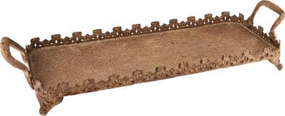 Dekoratief | Dienblad rechthoek op pootjes, metaal, 47x18x9cm | A245156