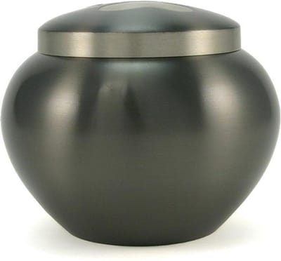 Odyssey urn Kleur leisteen grijs met ingelegde dierenpootjes Lage