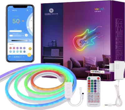 Evura Goods - Neon strip 3 meter - RGBIC - Neon verlichting - Kerstverlichting - buitenverlichting - binnenverlichting - Lichtslang - Neon led strip - Led 3 meter - met afstandsbediening en App - Smart verlichting - Smart led light - Dimbaar
