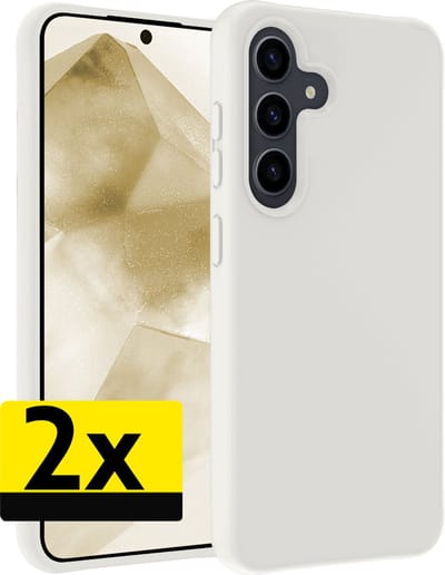 Hoesje - 2 Stuks - Geschikt voor Samsung Galaxy A55 - Sterk & Shockproof - Case Siliconen - Back Cover - Telefoon Hoes - Telefoonhoesjes - Wit