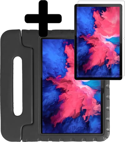 Hoes - Geschikt voor Lenovo Tab P11 Plus - Met Screenprotector - Kinderhoes Shockproof Bumper - Kidsproof Case - Tablet Hoesje - Kinder Hoesje Cover - Zwart