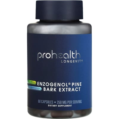 ProHealth Longevity, extrait d'écorce de pin enzogénol, 250 mg, 60 capsules (125 mg par capsule)