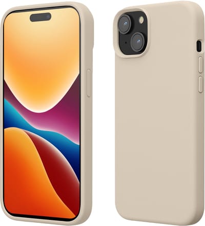 kwmobile Case voor iPhone 15 - Slank TPU-Hoesje met Zachte Afwerking - In crème