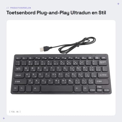 Dailygoods- Toetsenbord Plug-and-Play - Ultrathin - Spatbestendig - 78 Toetsen - Zwart - Comfortabele Ervaring - Computerkeyboard