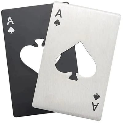 Dailygoods- Bierflesopener - Roestvrij Staal - Creditcardformaat - 2 Stuks - Uniek Design - Lichtgewicht - Duurzaam - Flesopener