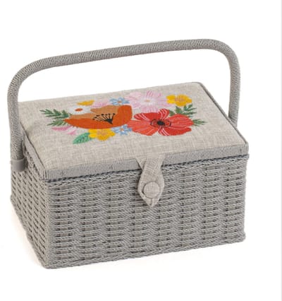 Medium Sewing Box w/Wicker Wildflowers - Embroidered Nom.: 42021299