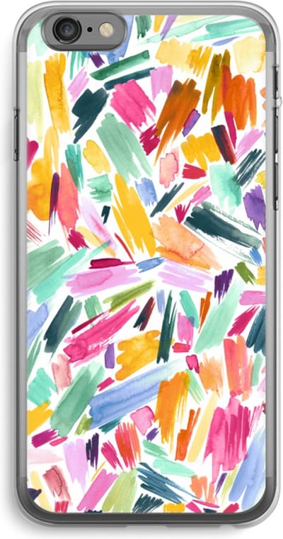 Case Company® - Hoesje geschikt voor iPhone 6 PLUS / 6S PLUS hoesje - Watercolor Brushstrokes - Soft Cover Telefoonhoesje - Bescherming aan alle Kanten en Schermrand