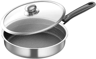Koekenpan Roestvrij Staal - Sauteerpan Braadpan - Dagelijks Koken - Gelijkmatige Warmteverdeling - 26 cm - Zilver