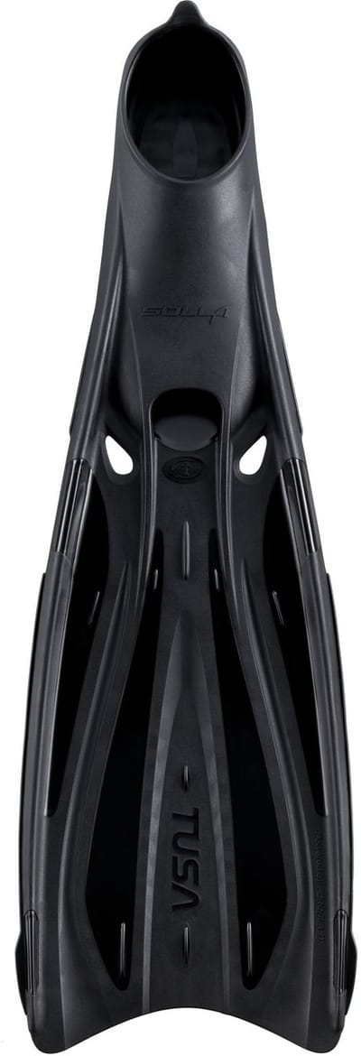 TUSA Solla - High-Performance full-foot duikvinnen met ForcElast-technologie en 20° angled blade design voor efficiënte voortstuwing - Zwart/Zwart - FF-23 - Maat XS (36–37) - (23–23,5 cm)